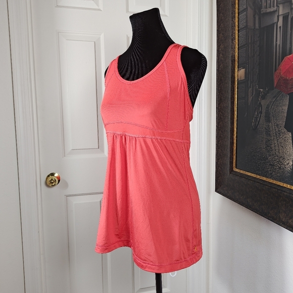 LUCY Women’s Activewear Tank in Coral Size Small Racerback Drawstring Medium - Picture 6 of 12